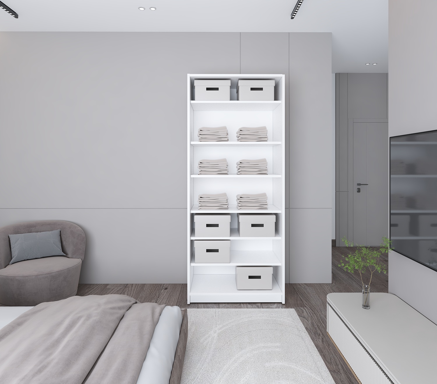 white closet with shelfs white closet with shelfs
